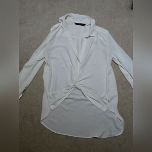 Zara Cream Blouse with Twist Detail